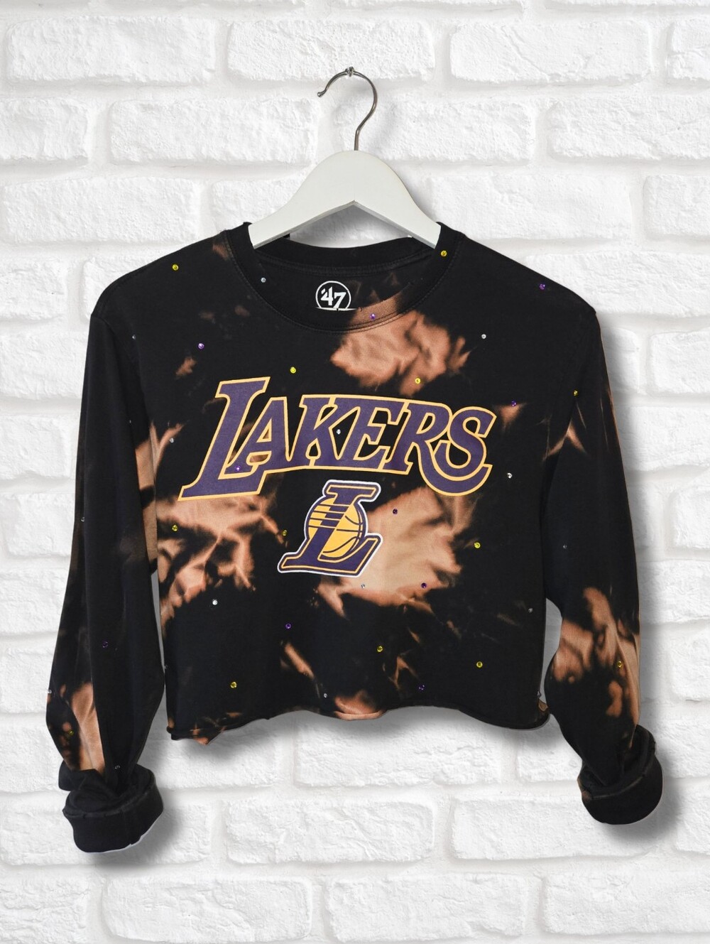 Los Angeles Lakers Crop Top W/Rhinestones